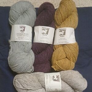 Organic Merino Yarn Set - Purple, Gold, Gray
